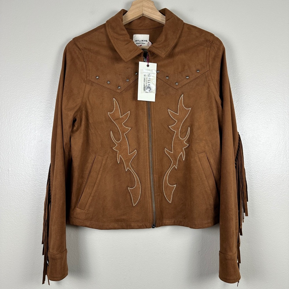 Idyllwind Women's Small Jacket Caramel Faux Suede Fringe Western Cowgirl NEW